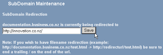 Adding subdomain redirection