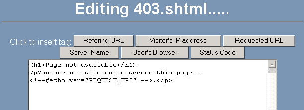 Creating a customized error page