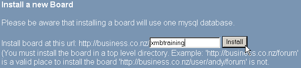 Installing an XMB forum