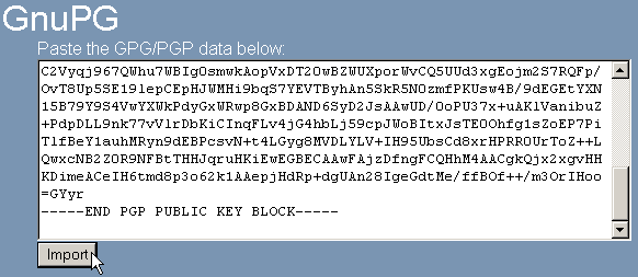 Importing a key